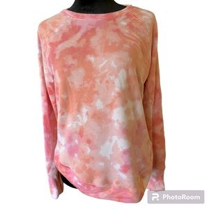 Women’s Athleta Mindset Pink/Orange/White Tie Dye Sweatshirt